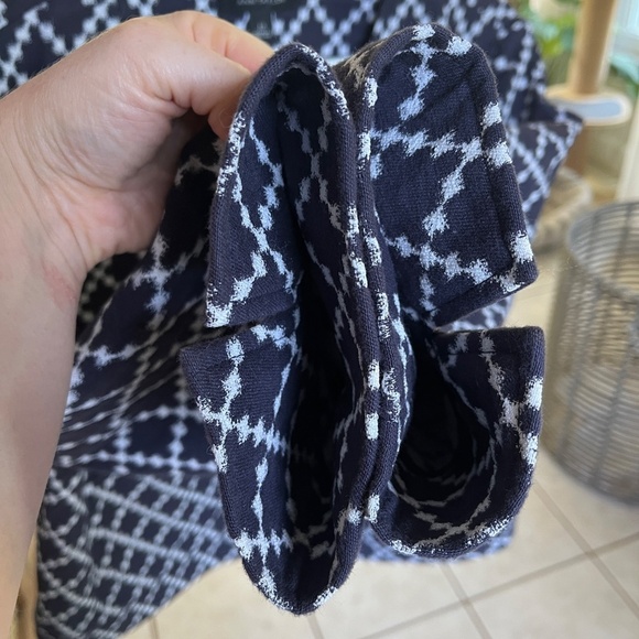 Ann Taylor Geo Diamond Zip Jacket Blazer Office Career | Navy Blue | Size 10 - Picture 6 of 13